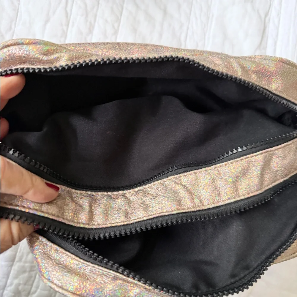 Holographic glittery Cosmetic Bag with Double Zipper